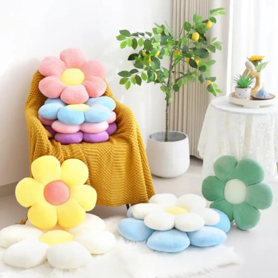 Daisy Flower Throw Pillow