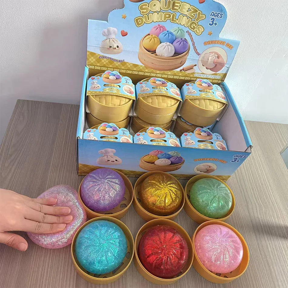 Colorful Simulated Dumpling Squishies — Slow Rebound Stress Relief Set