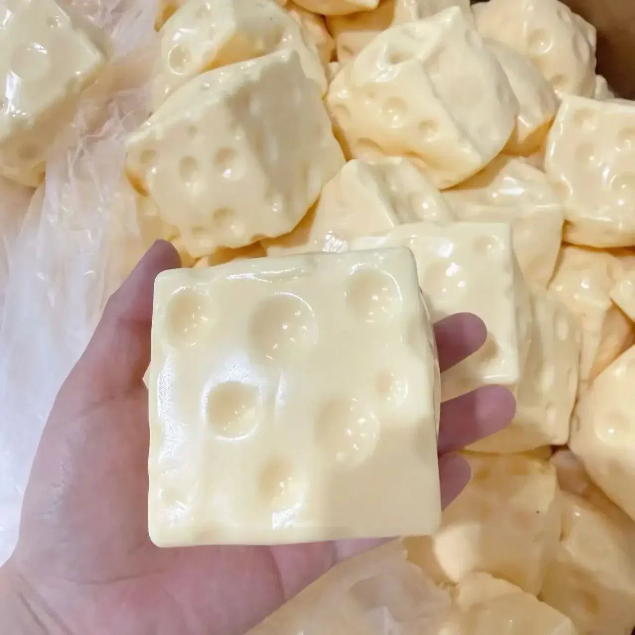 Square Cheese Squishy (7cm) — Ultra-Soft Stress Toy