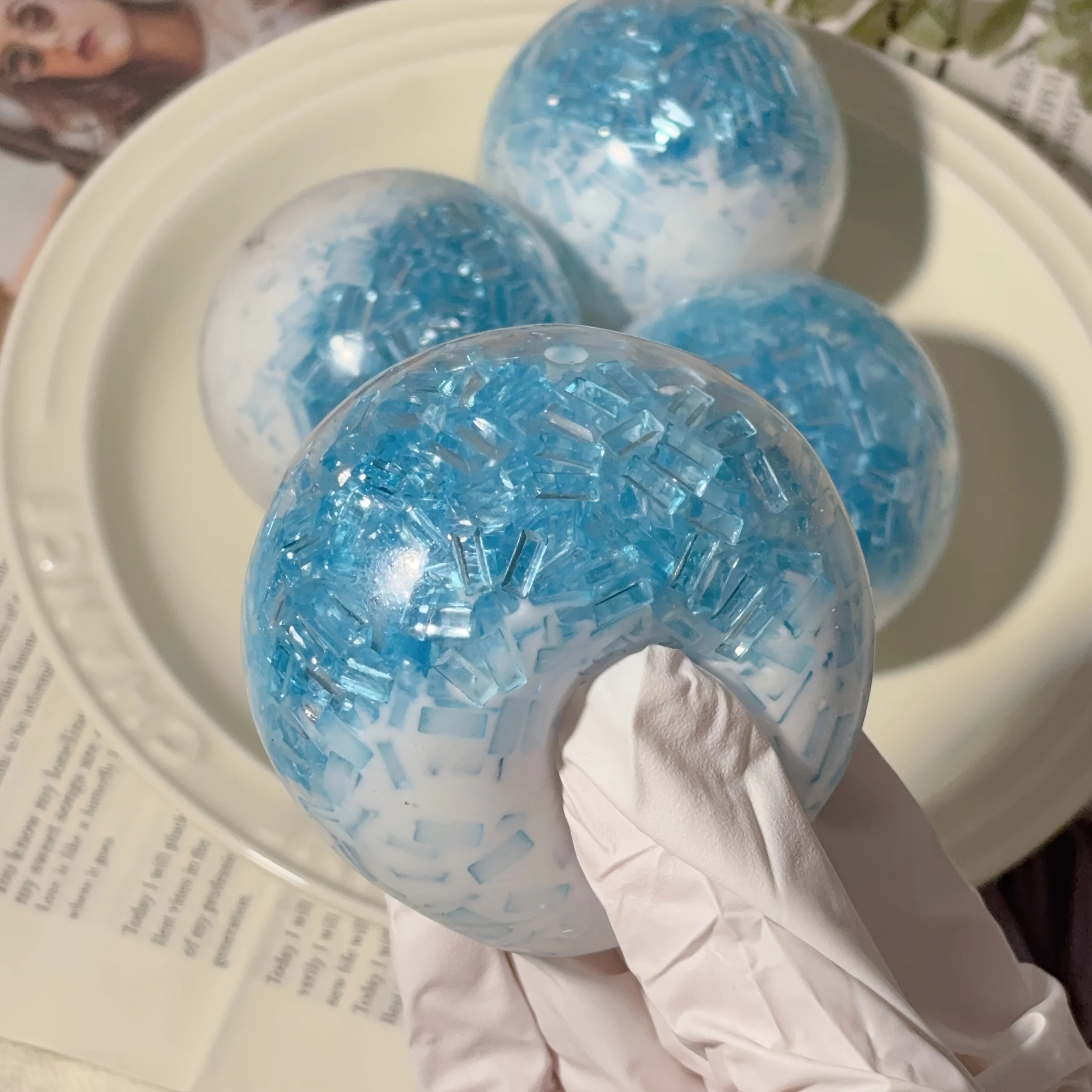 Glacier Ice Crystal Maltose Stress Ball — Clear Squeeze Toy