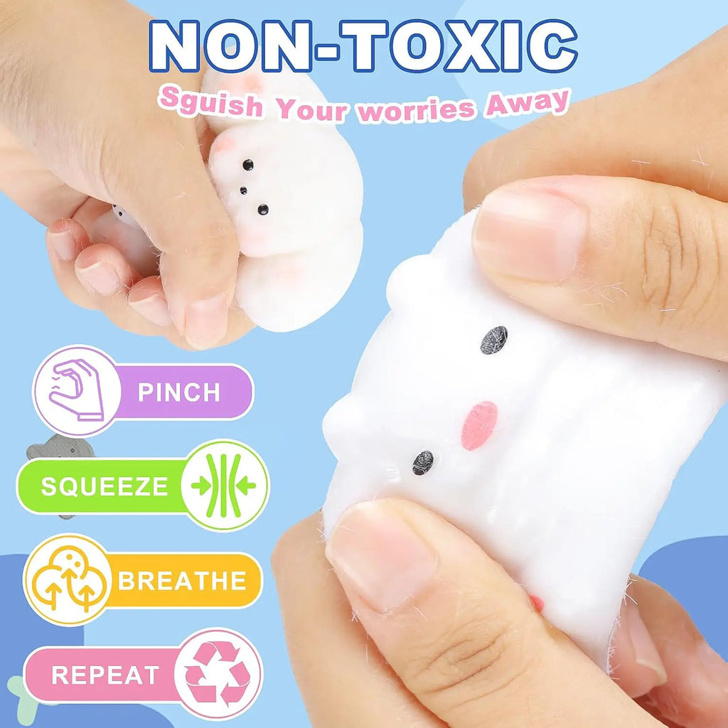 Taba Squishy Toys Kit 12-Pack — Fufu Paw Hamster Chick Dog Bear Set