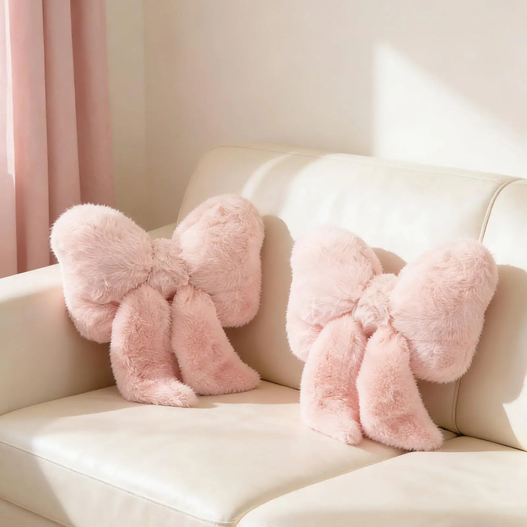 Pink Bow Car Headrest Pillow Set (2-Pack)