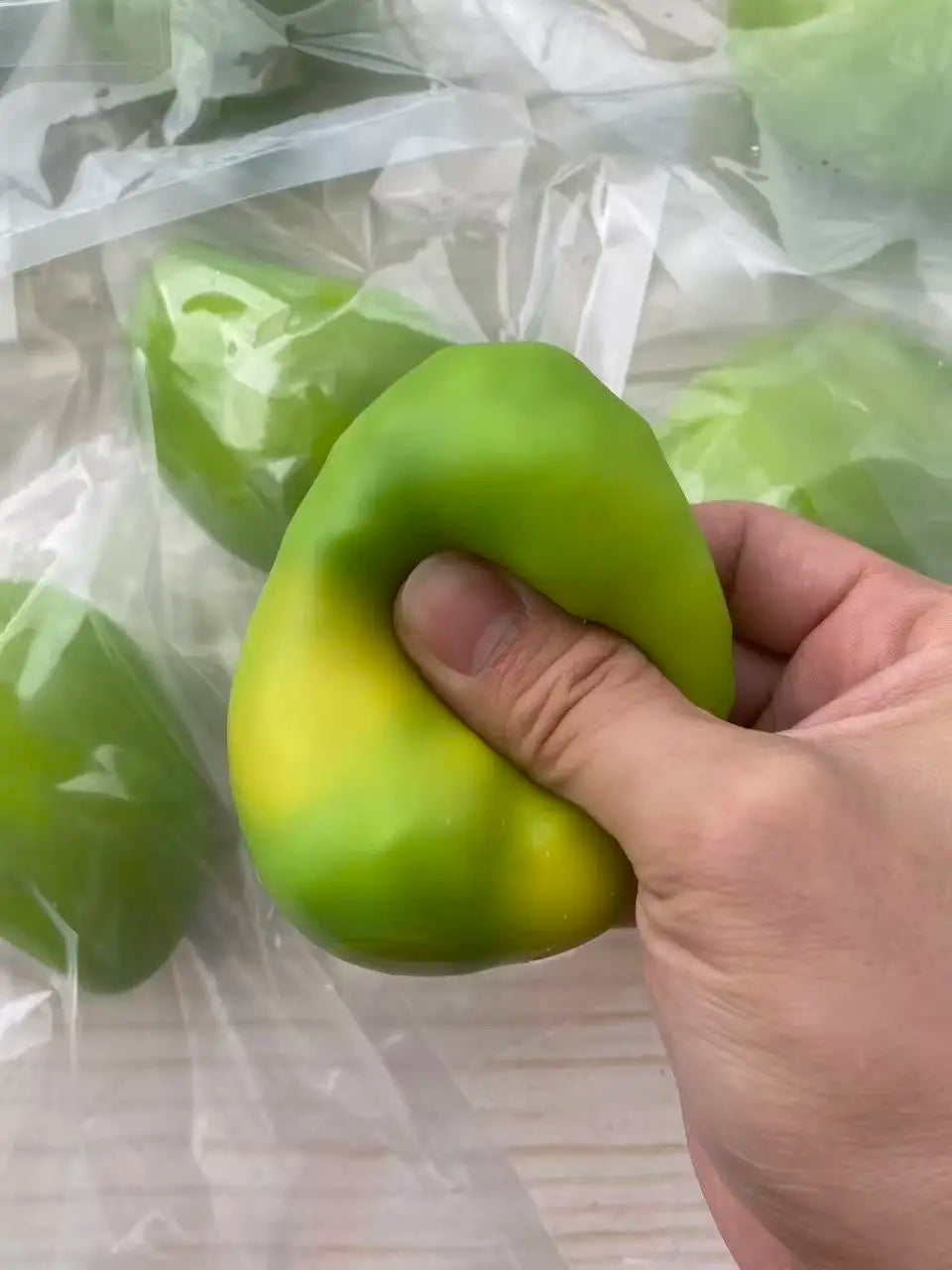 Color-Changing Mango Squishy Stress Ball — Handmade