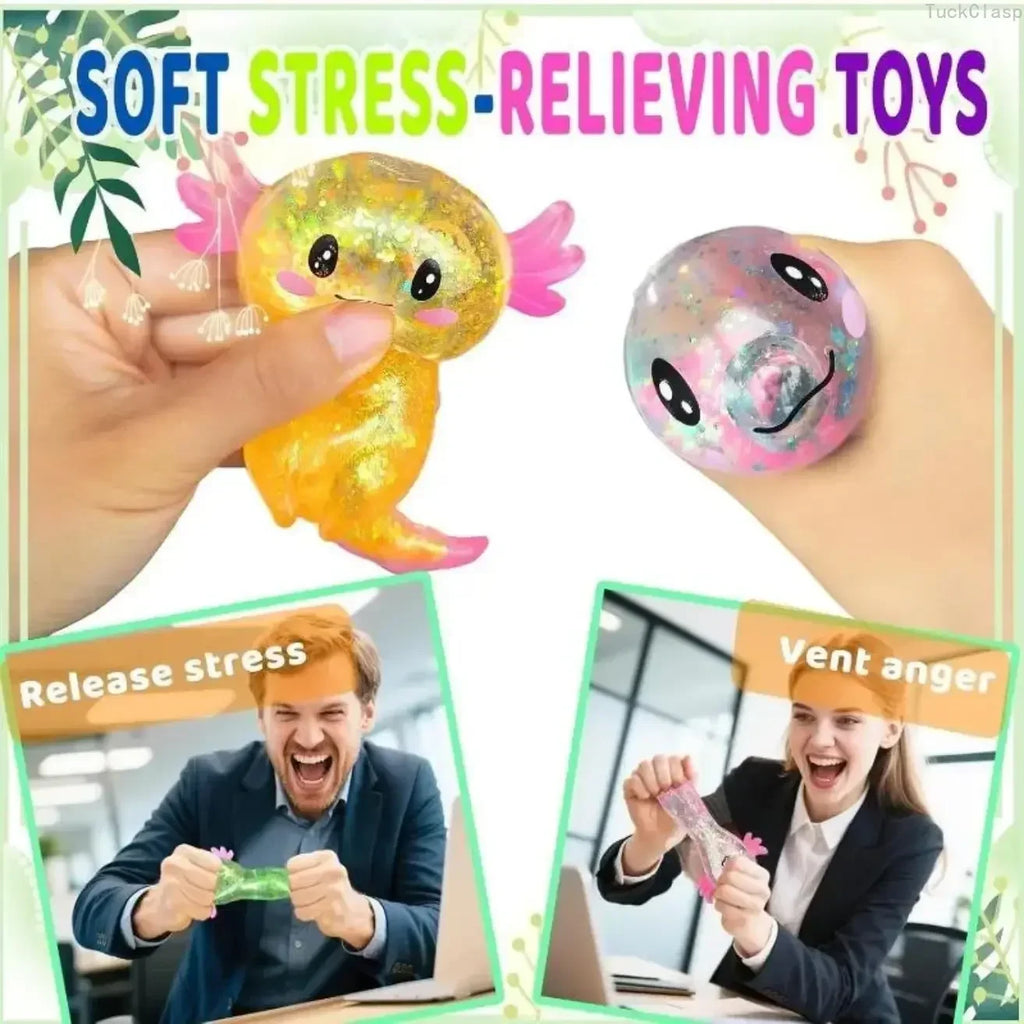 Glitter Axolotl Squishy Set (4-Pack)