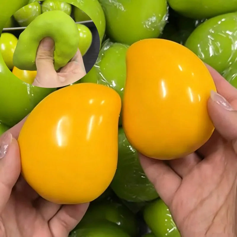 Color-Changing Mango Squishy Stress Ball — Handmade