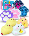 Taba Squishy Toys Pack — Cat Paws Chick Hamster Fidget Set for Kids