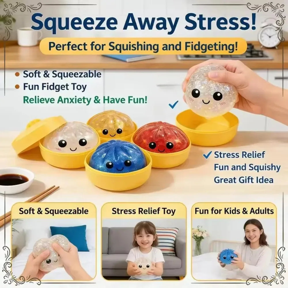 New Glitter Dumpling Squeeze Toy Set — Slow Rebound Pressure Ball