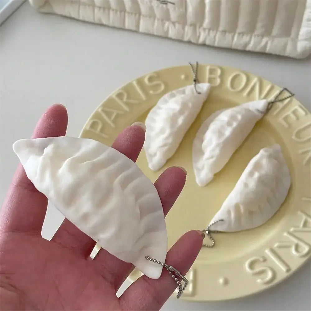 Realistic Dumpling Squishy — Bag Charm & Desk Toy