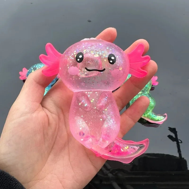 Colorful Salamander Maltose Squishy — Stretchy Axolotl Anti-Anxiety Toy