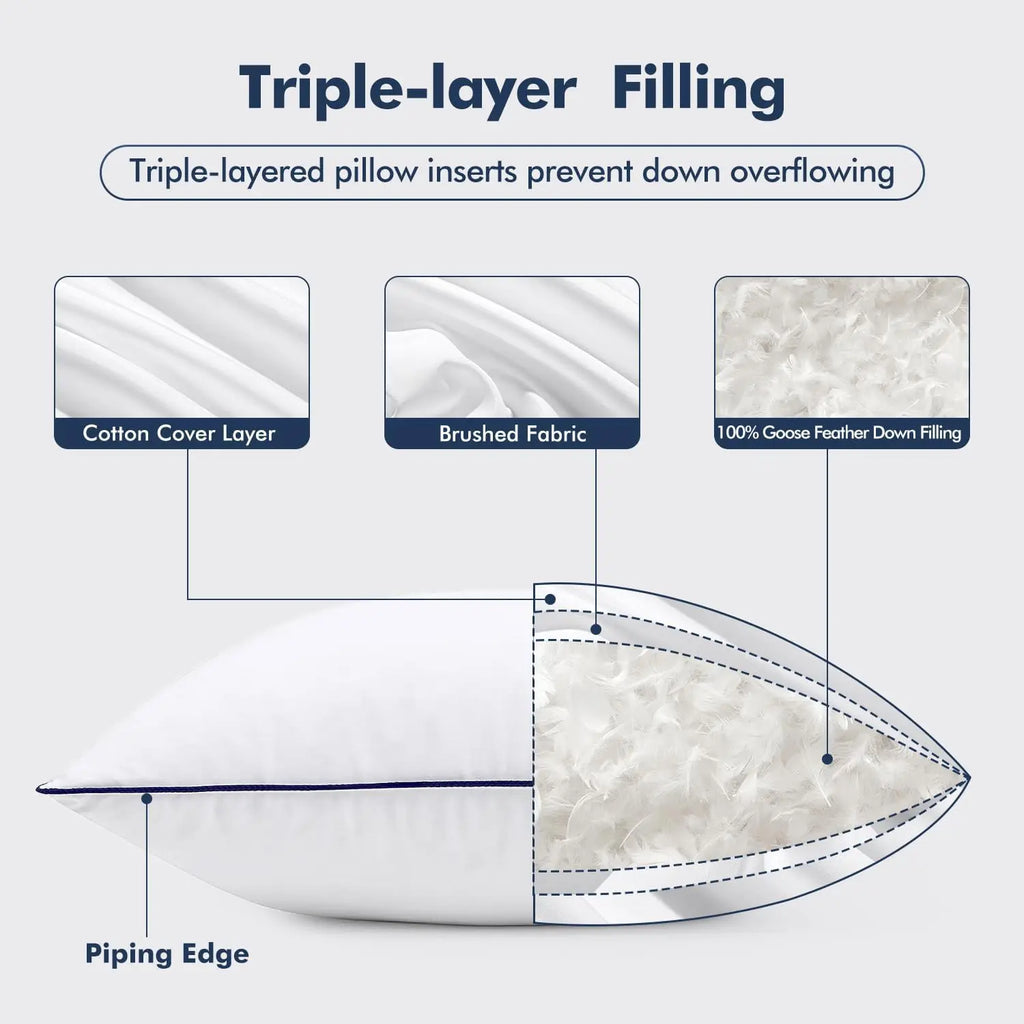 Goose Feather Down Euro Pillow Set (2-Pack)