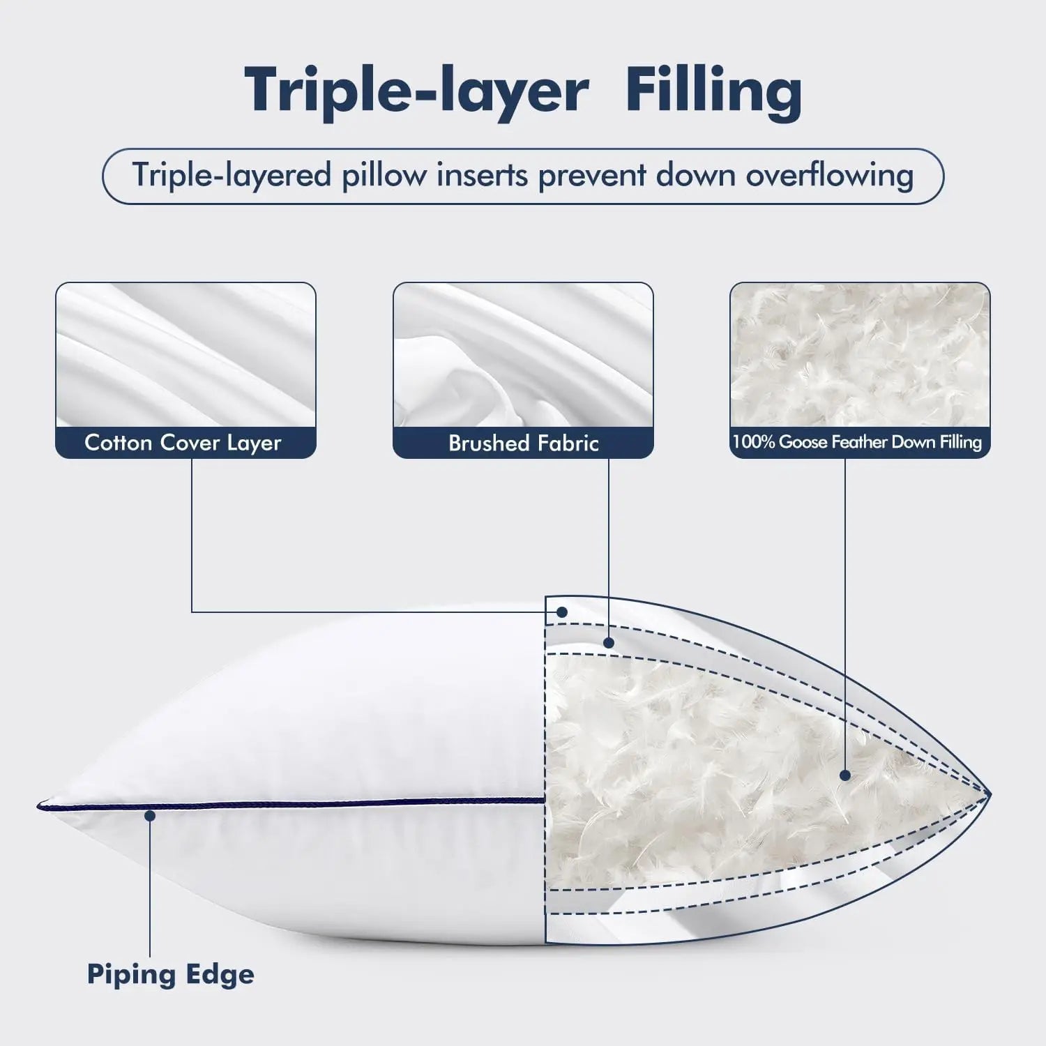 Goose Feather Down Euro Pillow Set (2-Pack)