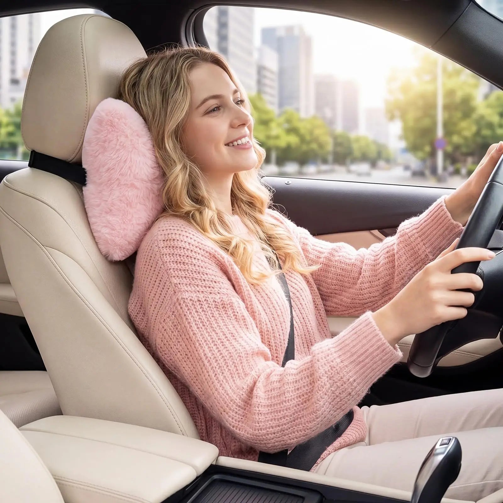 Bow Headrest Car Neck Pillow Set (2-Pack)