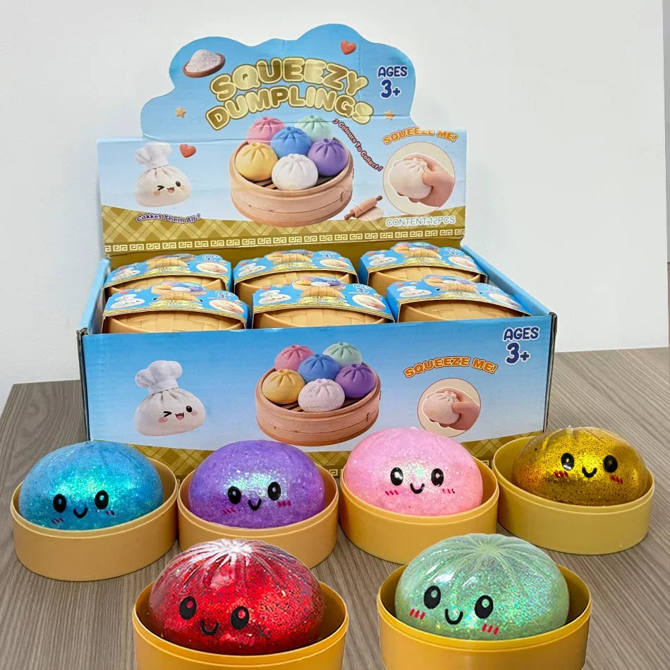 Kawaii Dumpling Bun Squishy — 1 Piece | Pick 1 of 21 Colors | Ships Same Day USA
