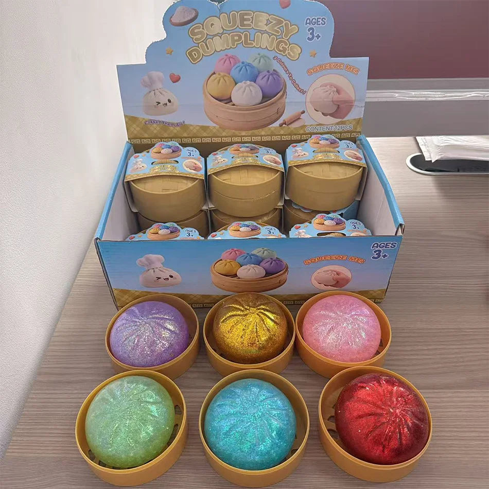 Colorful Simulated Dumpling Squishies — Slow Rebound Stress Relief Set