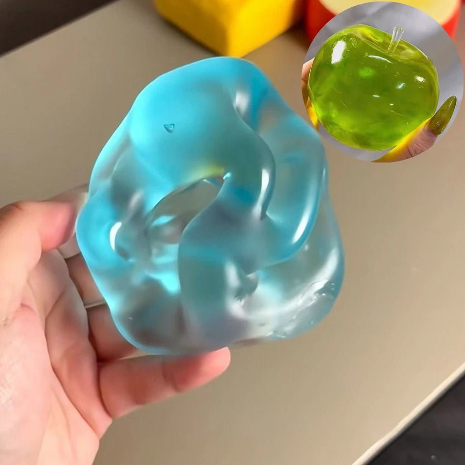 Green Apple Stress Ball Squishy — ADHD Autism Slow Rebound Fidget Toy