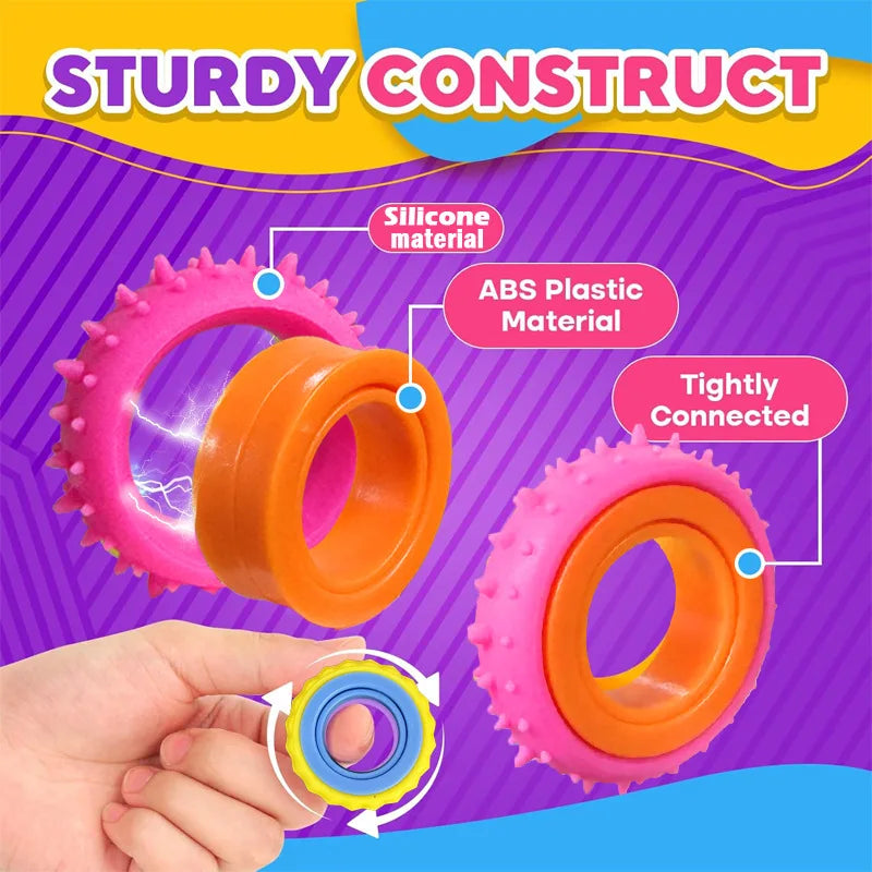 Fidget Rings Sensory Spinner Toy Set — 1/3/6/12 Pack for Kids & Adults