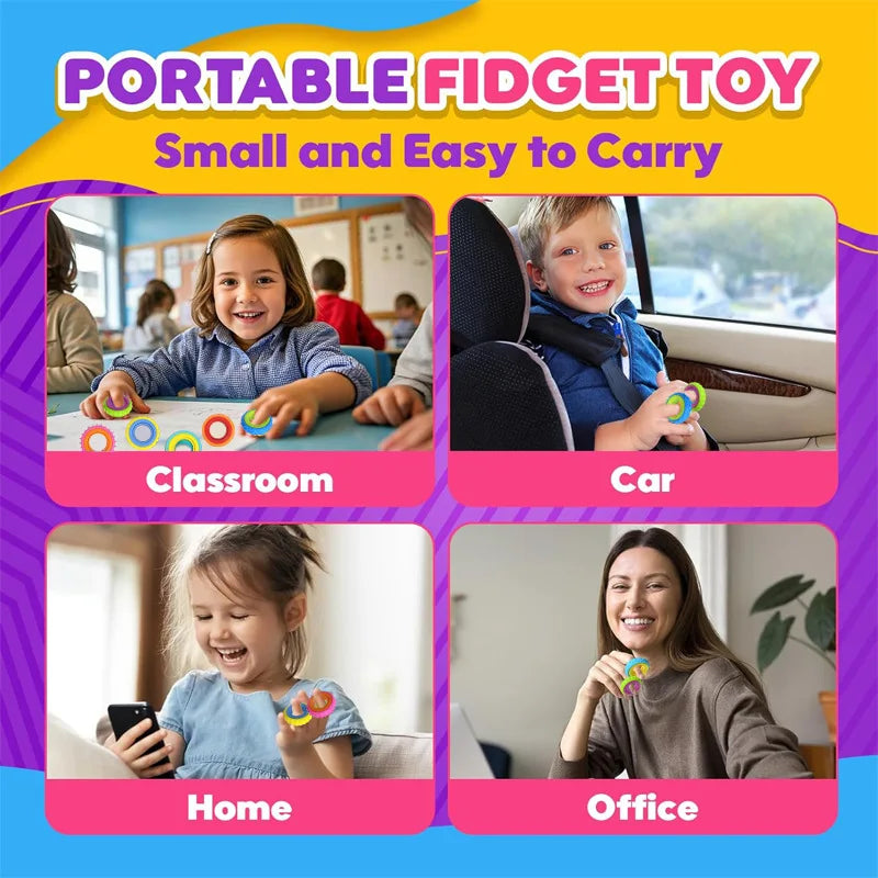 Fidget Rings Sensory Spinner Toy Set — 1/3/6/12 Pack for Kids & Adults