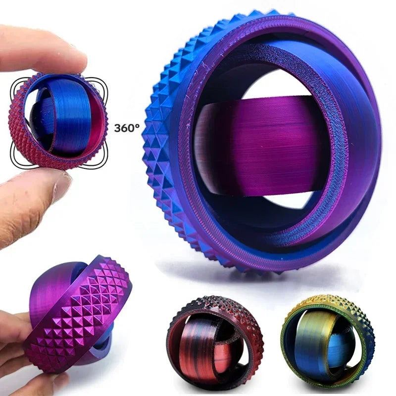 3D Printed Rotating Ball Toy — O-Shape Fingertip Gyroscope Decompression Gadget