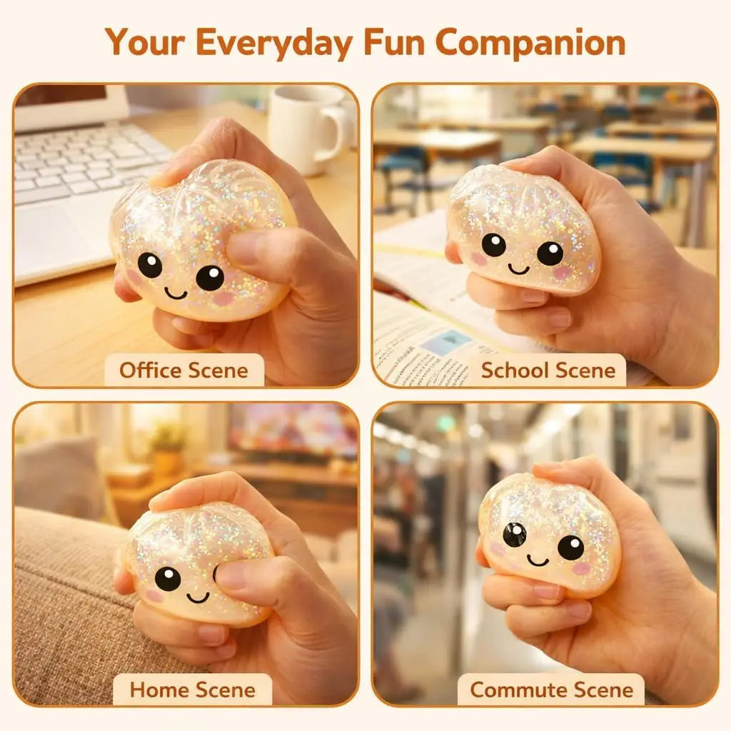 Large Colorful Dumpling Stress Ball with Steamer