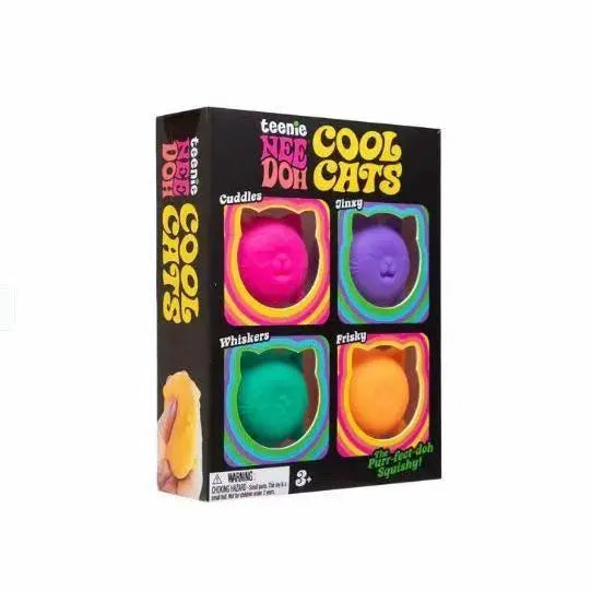 4-Pack Teenie Cool Cats Mini Squishy Toys — Stress Relief Adults