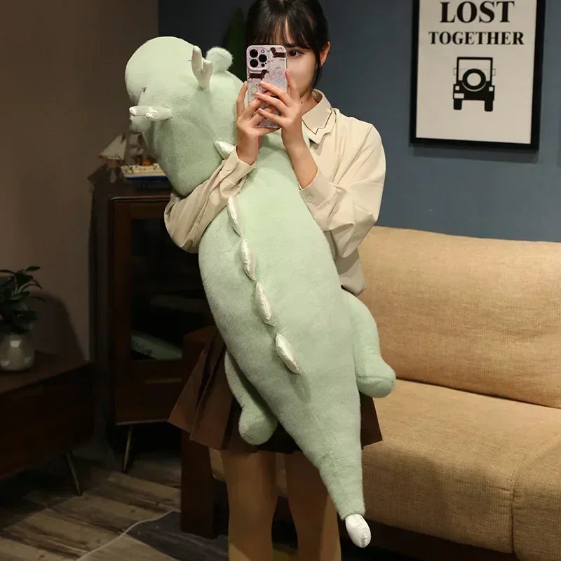 Large White Dragon Plush Toy - Kawaii Stuffed Dinosaur