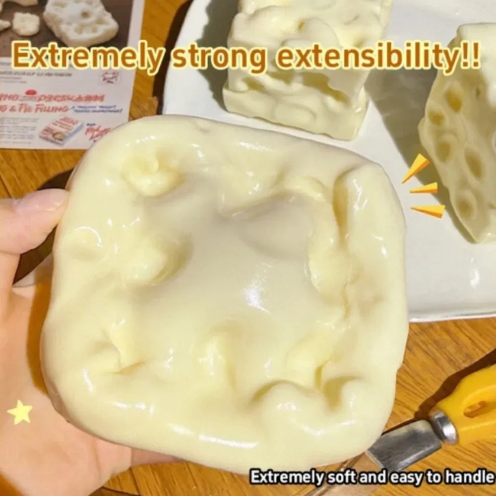 Taba Cheese Cube Squishy — Shapeable Stress Ball