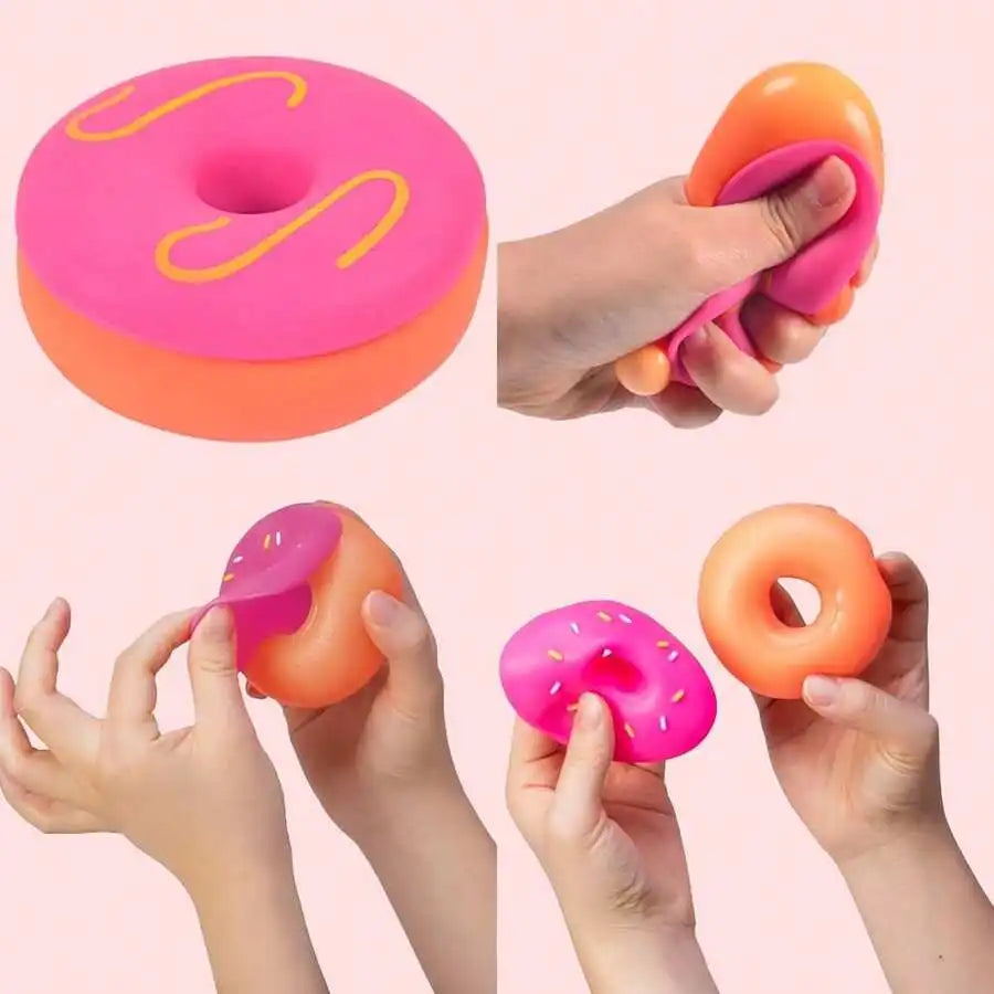 Squeezy Donut Sensory Toy — Soft Silicone (Multiple Colors)