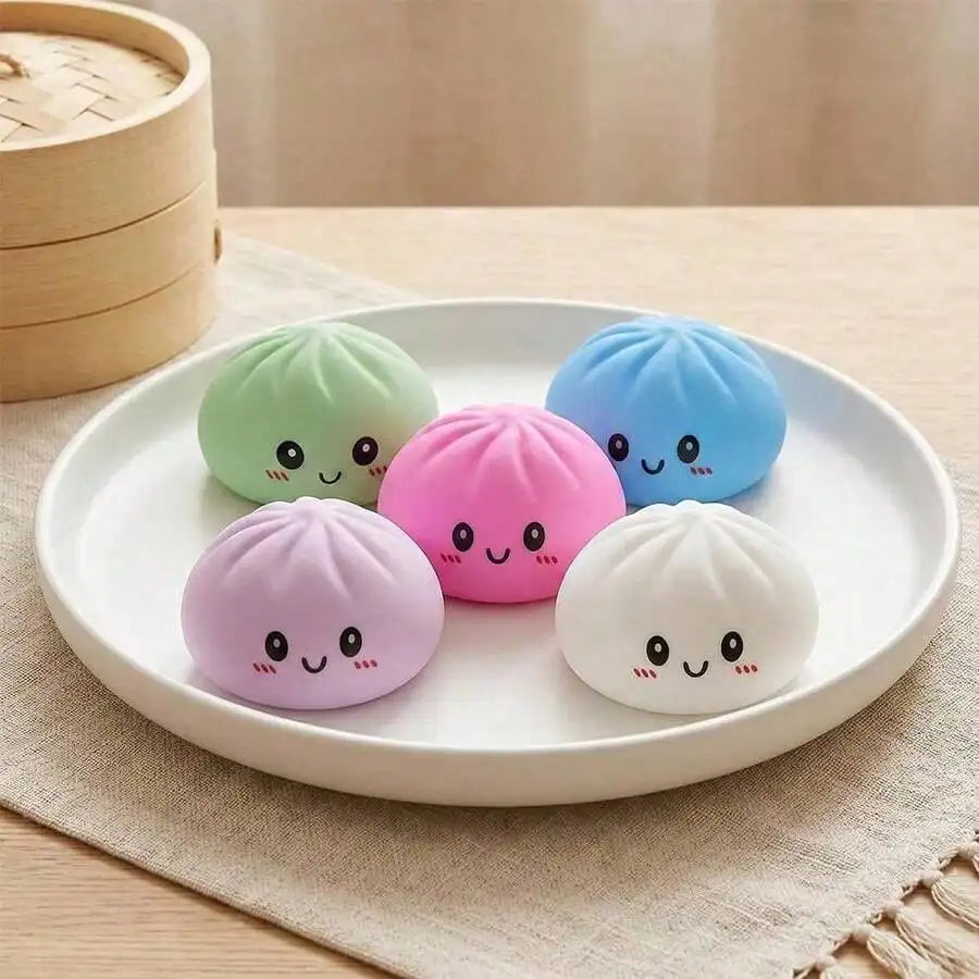 Handmade Dumpling Squishy 2-Pack with Bamboo Steamer Case