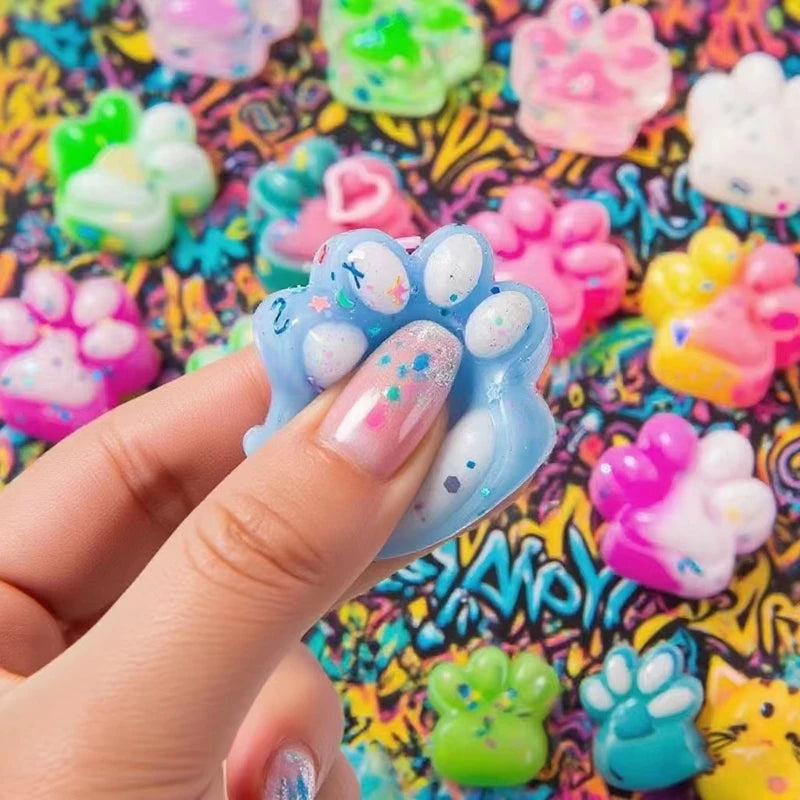 10-Pack Mini Cat Claw Plush Pinch Toys — Halloween Christmas Party Fillers