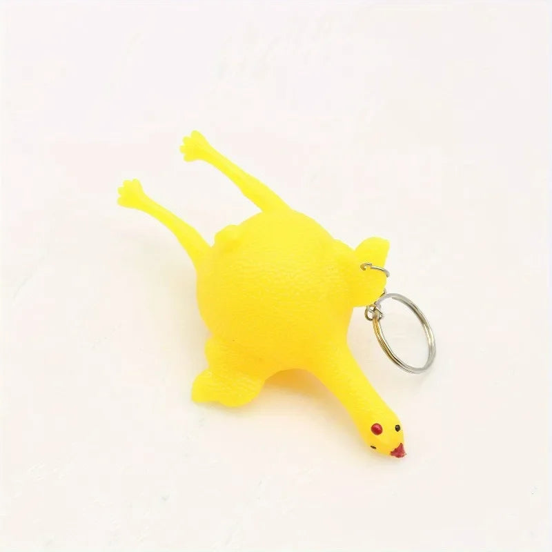 Squeeze Chicken Egg Keychain