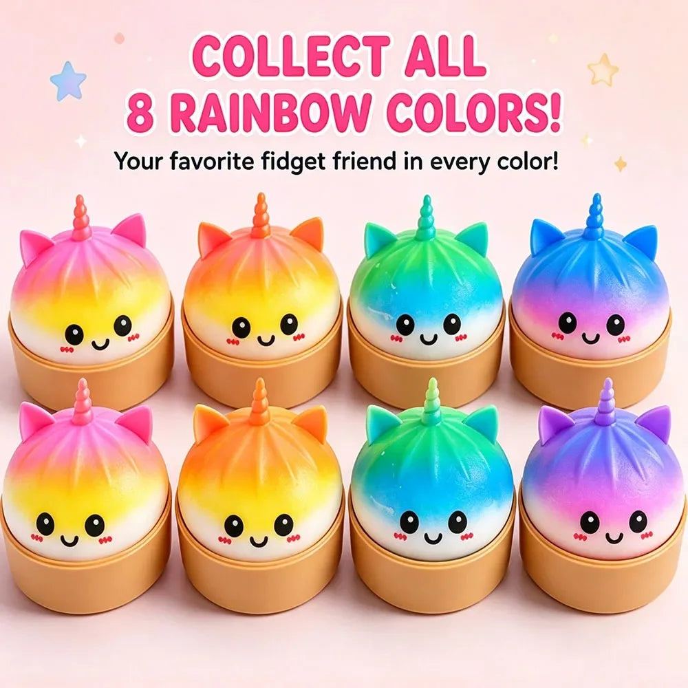 Kawaii Purple Unicorn Dumpling Squishy — Giant Bao Bun Stress Toy
