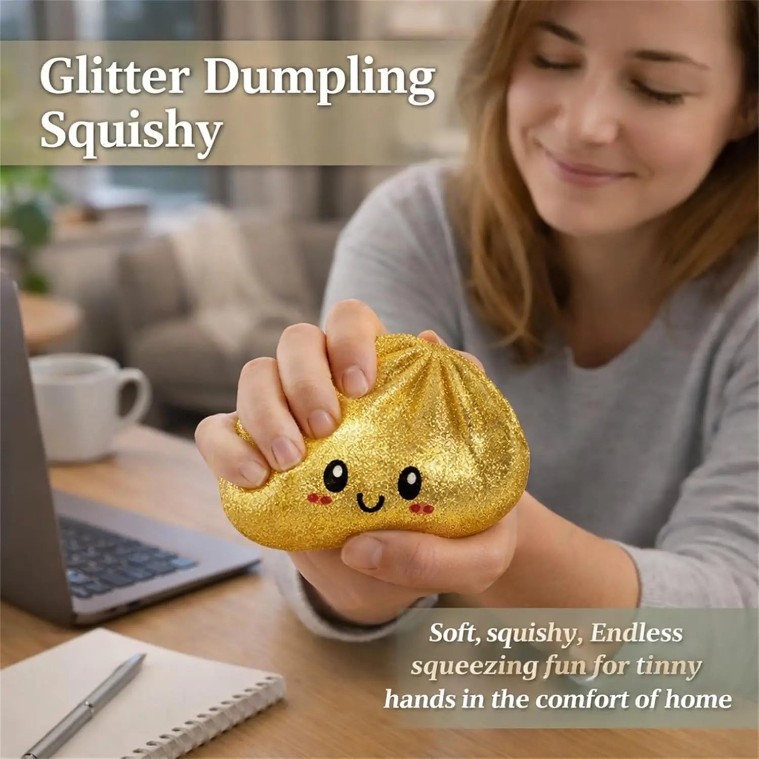 Wholesale Glitter Dumpling Squishy with Box — Sensory Stress Relief