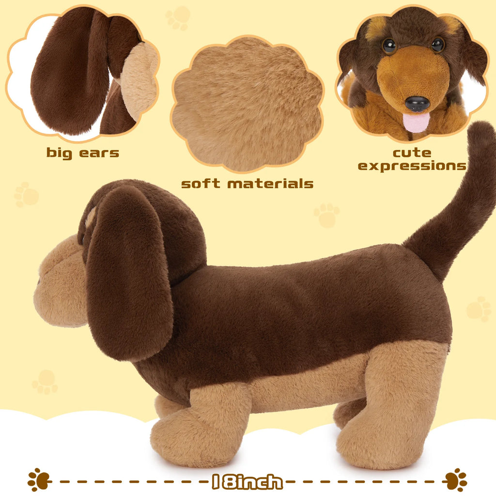 Dachshund Mommy & Puppies Plush Family Set