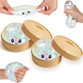 2-Pack Transparent Glitter Dumpling Squishies with Box