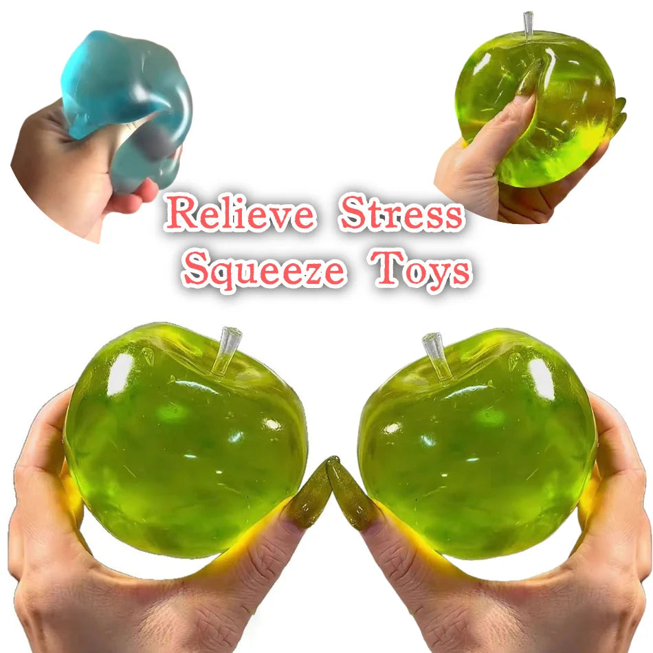 Green Apple Stress Ball Squishy — ADHD Autism Slow Rebound Fidget Toy