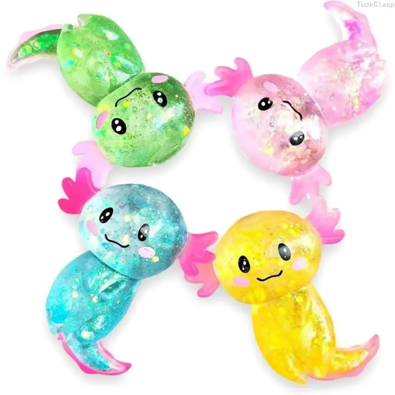 Glitter-Filled Axolotl Squishy