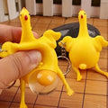 Squeeze Chicken Egg Keychain