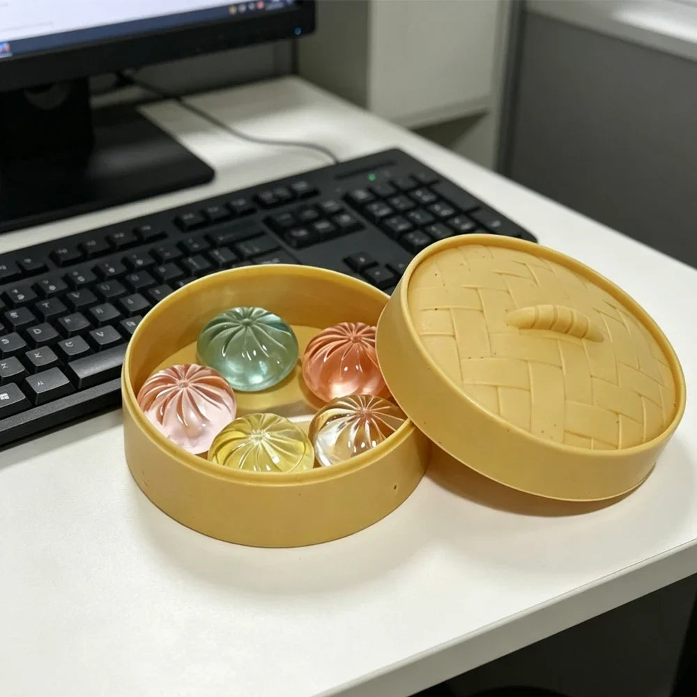Mini Steamer Bun Squishy Set (5-Pack)