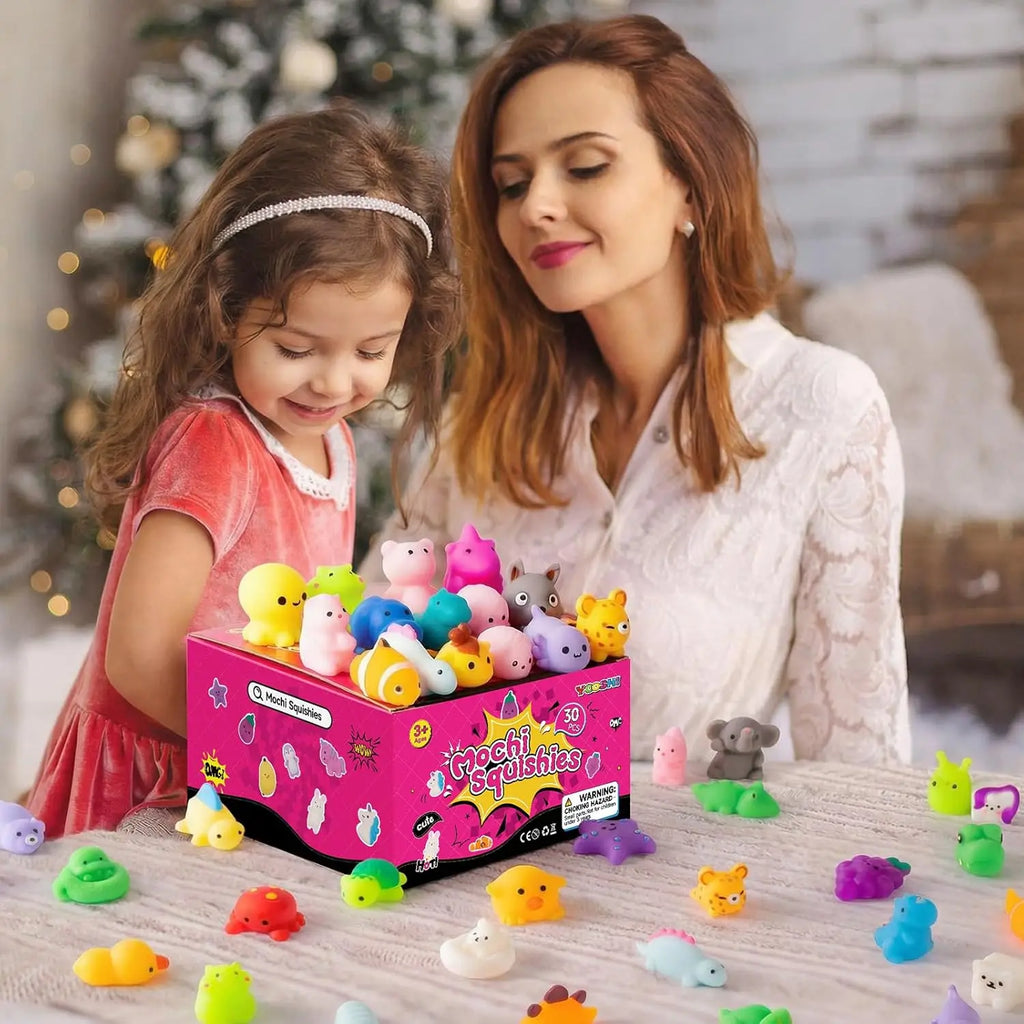 30-Pack Mochi Squishy Toys for Kids — Kawaii Mini Animal Squishies