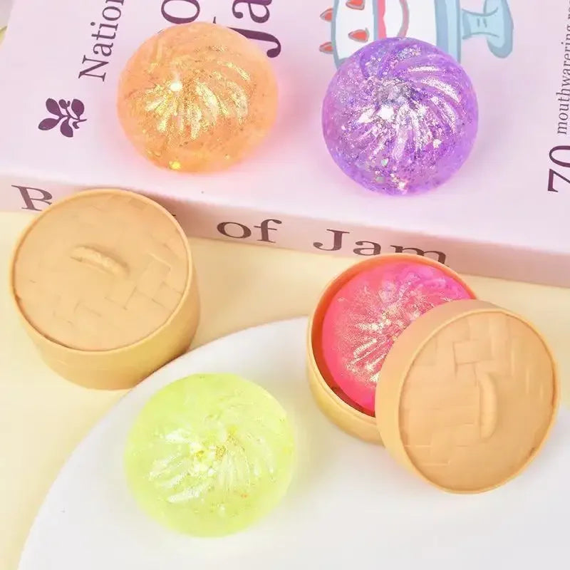 Glitter Dumpling Squishy — 1 Piece | Pick 1 of 21 Colors | Ships Same Day USA