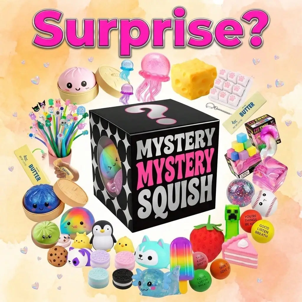 Surprise Mystery Squish Box — Mixed Food & Animal Squishy Set
