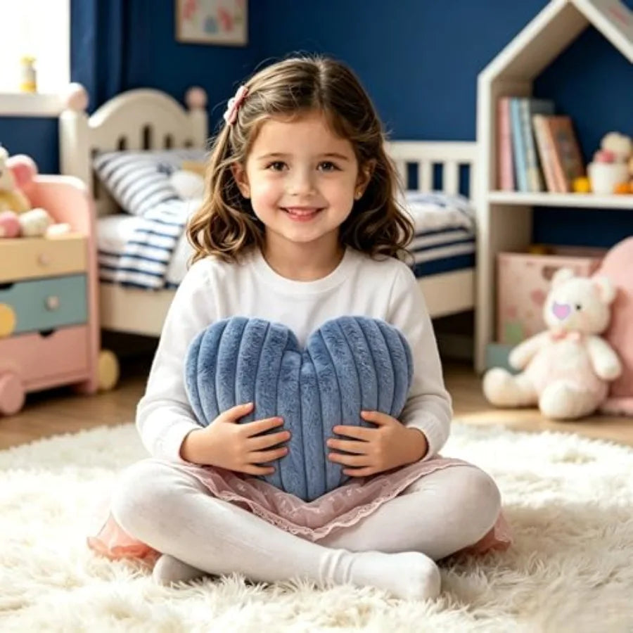 Heart-Shaped Faux Fur Pillow