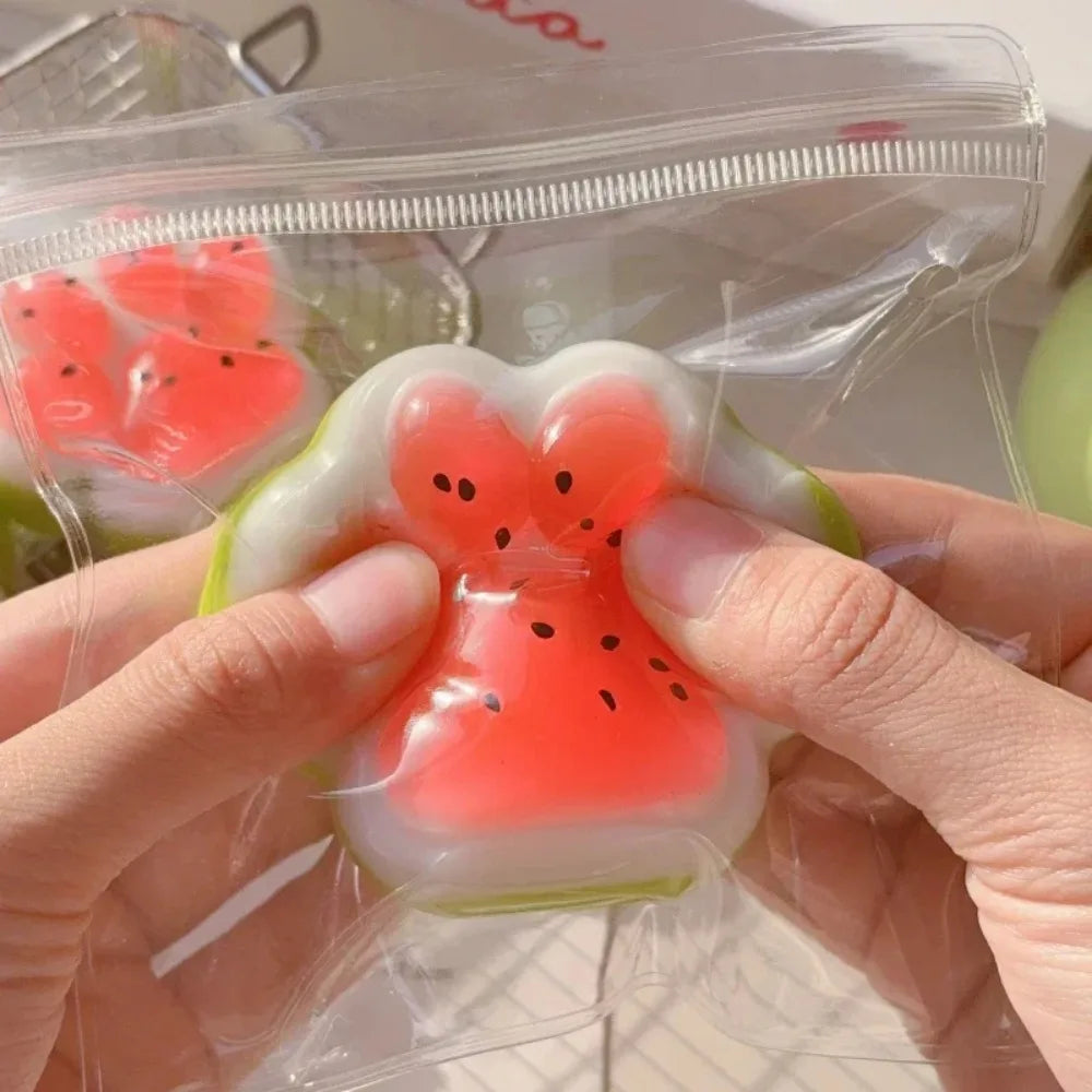 Watermelon Cat Paw Antistress Squishy Toy — Summer Edition Mochi