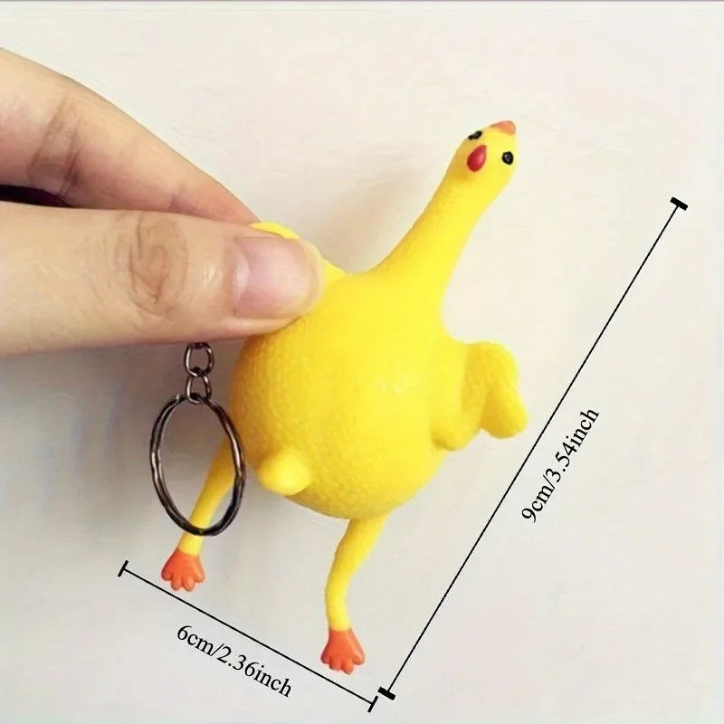 Squeeze Chicken Egg Keychain