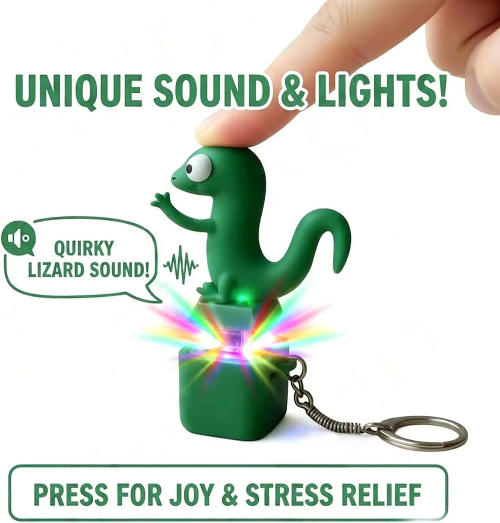 Sound Button Lizard Keychain Fidget