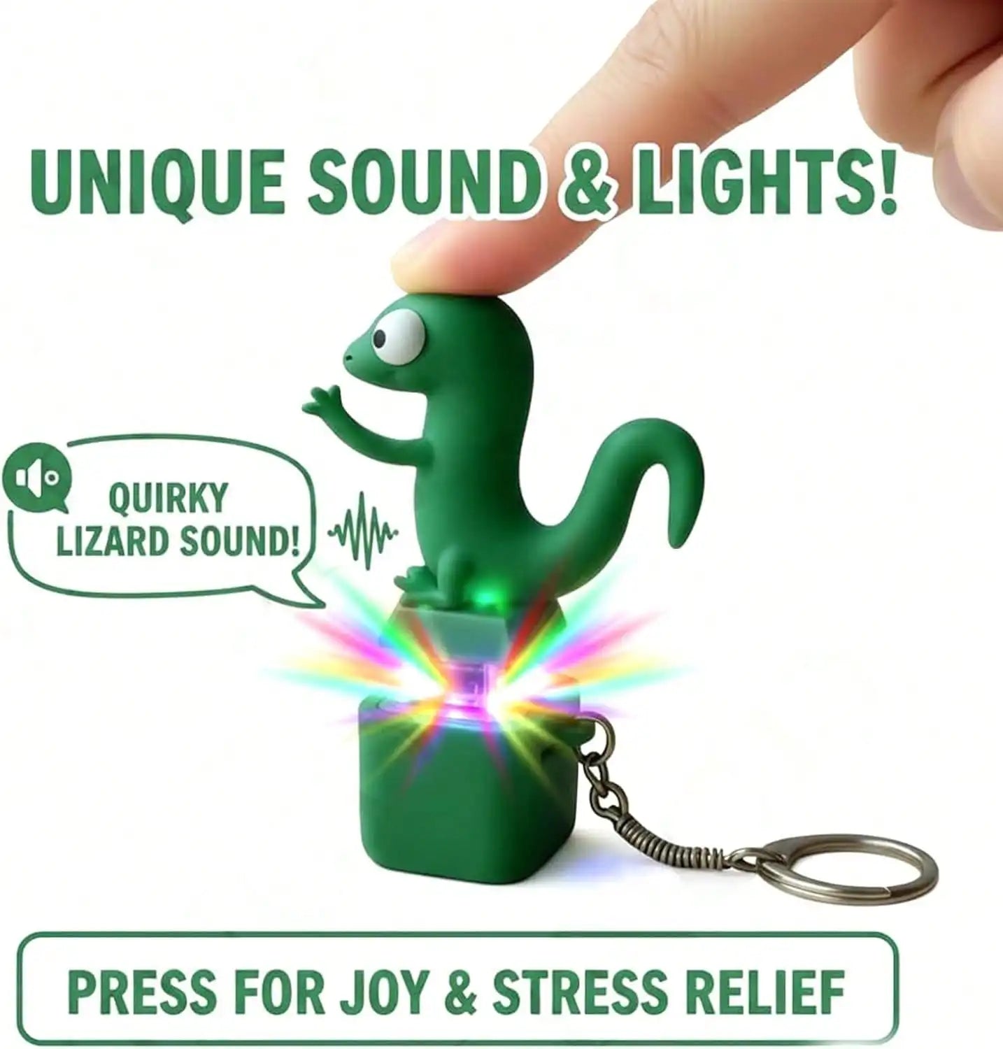 Sound Button Lizard Keychain Fidget