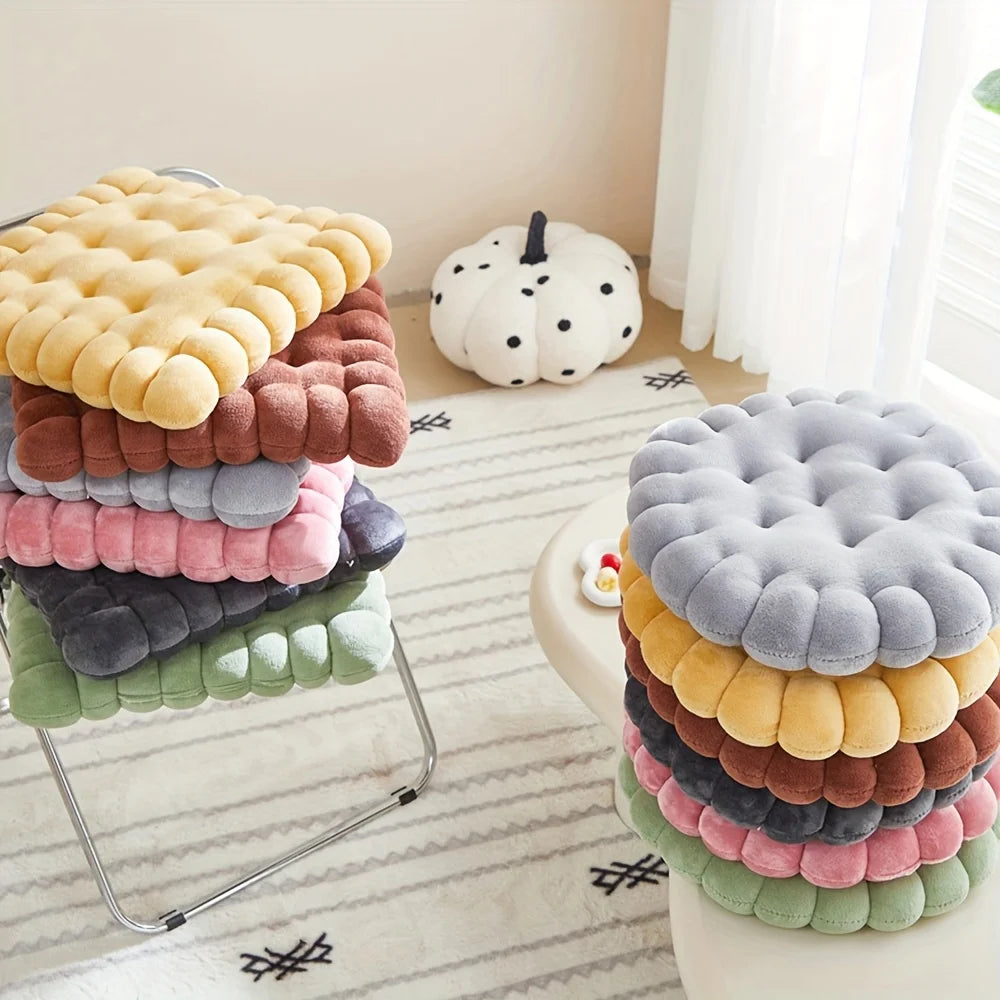 Biscuit-Shaped Plush Cushion
