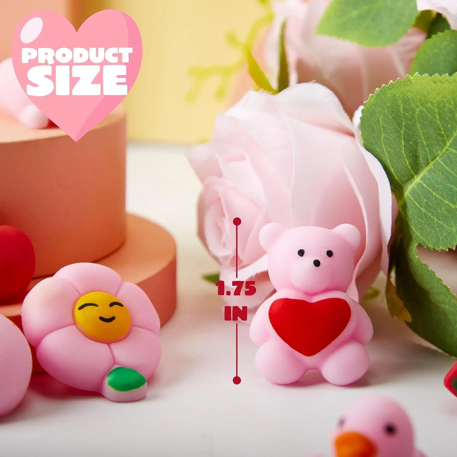 36-Pack Valentine's Day Mochi Squishy Toys — Stress Relief Party Favors
