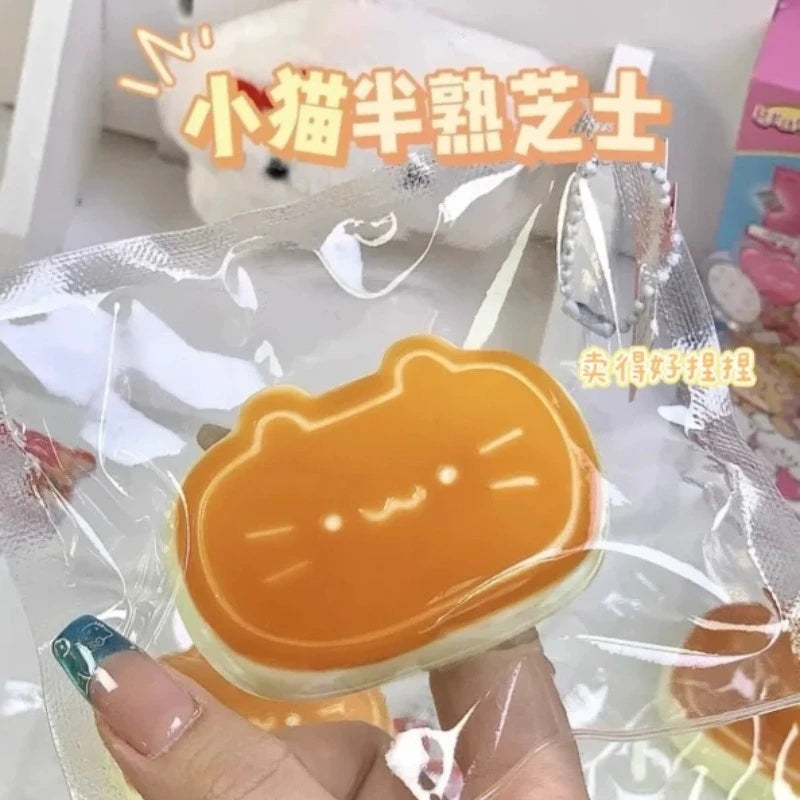 Cheese Cat Slow Rebound Kneading Music Toy — Cute Decompression