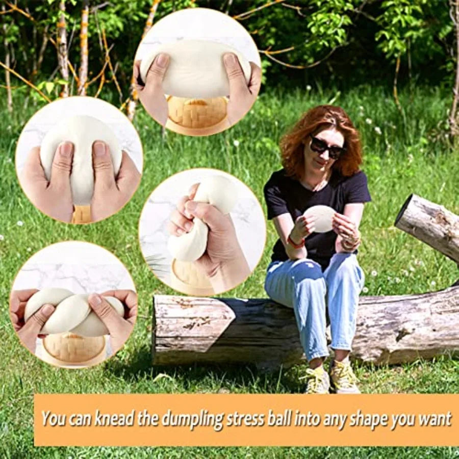 Dumpling Squishy with Box — Stretchy Kawaii Desk Stress Reliever